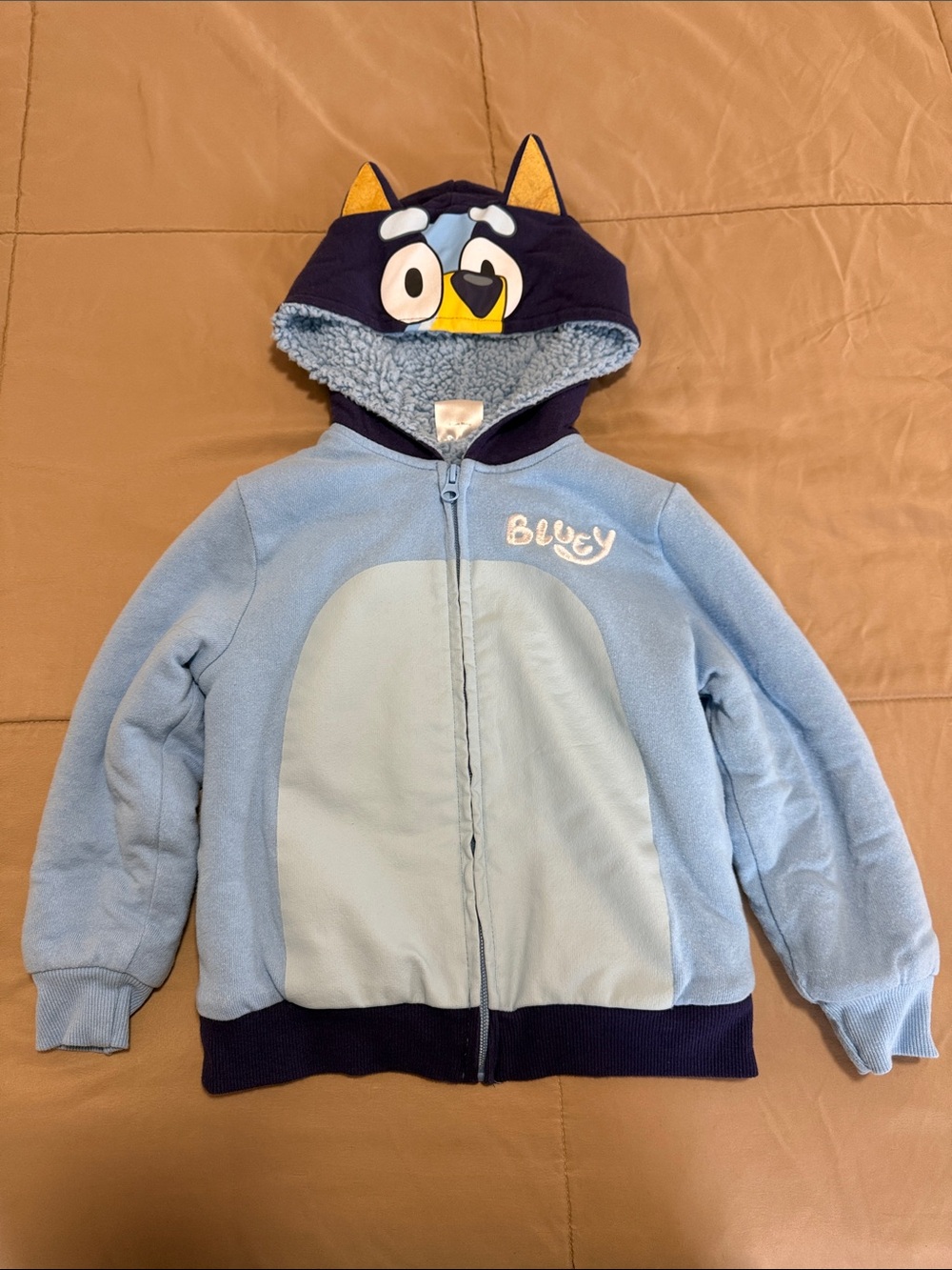 Bluey Light Blue & Navy Kids Hooded Zip Sweatshirt 4T